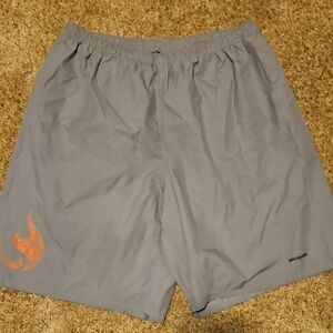 Patagonia Gray Athletic Shorts with Orange Flame